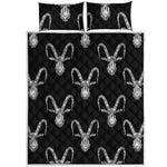 White And Black Capricorn Sign Print Quilt Bed Set