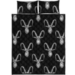White And Black Capricorn Sign Print Quilt Bed Set