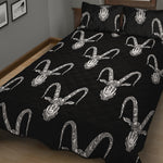 White And Black Capricorn Sign Print Quilt Bed Set