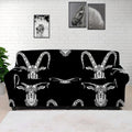 White And Black Capricorn Sign Print Sofa Cover