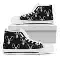 White And Black Capricorn Sign Print White High Top Sneakers
