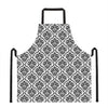 White And Black Damask Pattern Print Apron