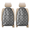 White And Black Damask Pattern Print Car Seat Organizers