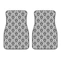 White And Black Damask Pattern Print Front Car Floor Mats