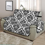 White And Black Damask Pattern Print Half Sofa Protector