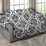 White And Black Damask Pattern Print Loveseat Protector