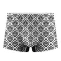 White And Black Damask Pattern Print Men's Boxer Briefs
