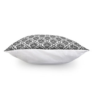 White And Black Damask Pattern Print Pillow Cover