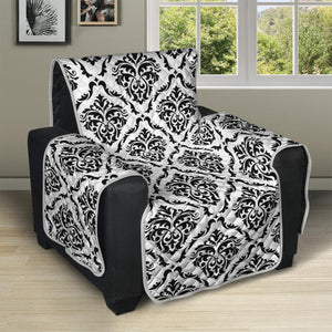 White And Black Damask Pattern Print Recliner Protector