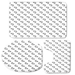 White And Black Fishing Hooks Print 3 Piece Bath Mat Set