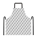 White And Black Fishing Hooks Print Apron