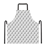 White And Black Fishing Hooks Print Apron