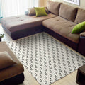 White And Black Fishing Hooks Print Floor Mat