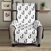 White And Black Fishing Hooks Print Armchair Protector