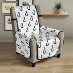 White And Black Fishing Hooks Print Armchair Protector