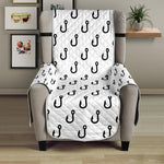 White And Black Fishing Hooks Print Armchair Protector