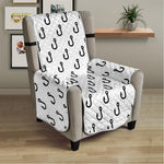 White And Black Fishing Hooks Print Armchair Protector