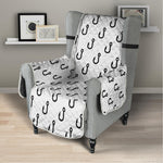 White And Black Fishing Hooks Print Armchair Protector