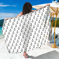 White And Black Fishing Hooks Print Beach Sarong Wrap