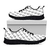 White And Black Fishing Hooks Print Black Sneakers