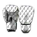 White And Black Fishing Hooks Print Boxing Gloves