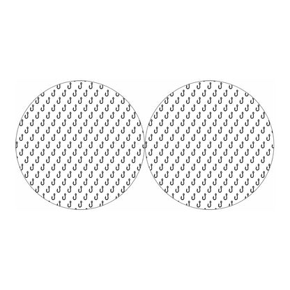White And Black Fishing Hooks Print Car Coasters