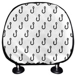 White And Black Fishing Hooks Print Car Headrest Covers