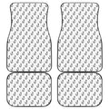 White And Black Fishing Hooks Print Front and Back Car Floor Mats
