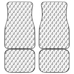 White And Black Fishing Hooks Print Front and Back Car Floor Mats