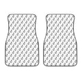 White And Black Fishing Hooks Print Front Car Floor Mats