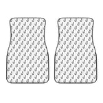 White And Black Fishing Hooks Print Front Car Floor Mats