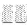 White And Black Fishing Hooks Print Front Car Floor Mats