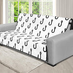 White And Black Fishing Hooks Print Futon Protector