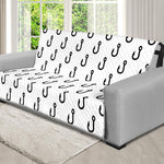 White And Black Fishing Hooks Print Futon Protector