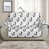 White And Black Fishing Hooks Print Half Sofa Protector