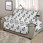 White And Black Fishing Hooks Print Half Sofa Protector