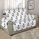 White And Black Fishing Hooks Print Half Sofa Protector