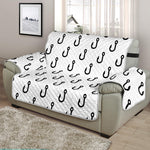 White And Black Fishing Hooks Print Half Sofa Protector