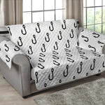 White And Black Fishing Hooks Print Loveseat Protector