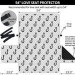 White And Black Fishing Hooks Print Loveseat Protector