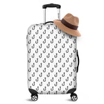 White And Black Fishing Hooks Print Luggage Cover