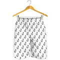 White And Black Fishing Hooks Print Men's Shorts