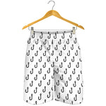 White And Black Fishing Hooks Print Men's Shorts