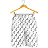 White And Black Fishing Hooks Print Men's Shorts