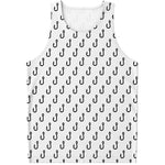 White And Black Fishing Hooks Print Men's Tank Top