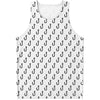 White And Black Fishing Hooks Print Men's Tank Top