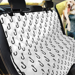 White And Black Fishing Hooks Print Pet Car Back Seat Cover