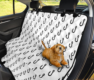 White And Black Fishing Hooks Print Pet Car Back Seat Cover