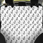 White And Black Fishing Hooks Print Pet Car Back Seat Cover