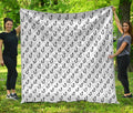 White And Black Fishing Hooks Print Quilt